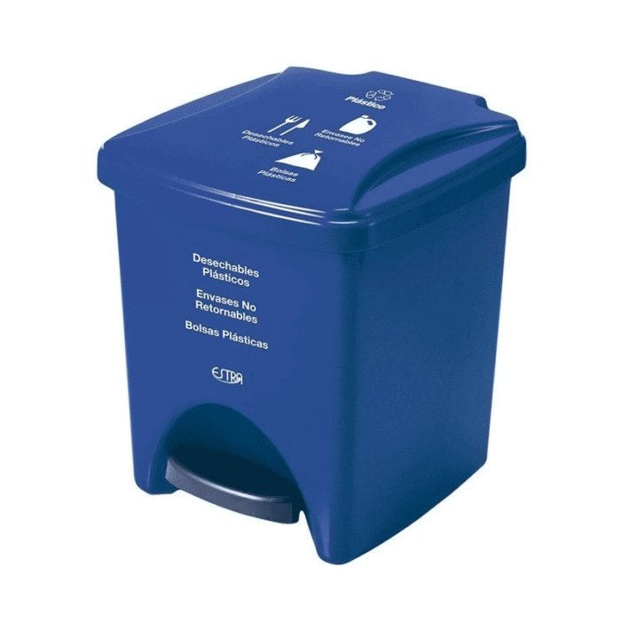 Papelera De Pedal De 20 Lts Azul