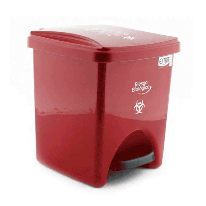 Papelera De Pedal De 20 Lts Roja