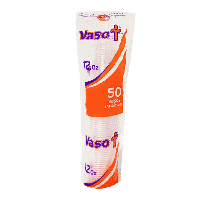 Vaso 12 Onzas Transparente Paq X 50